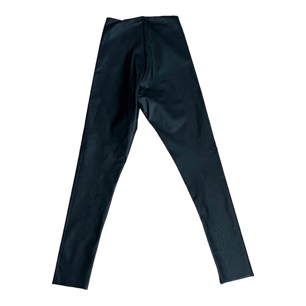Commando Black Faux Leather Raw Hem Leggings Size M - Picture 5 of 14